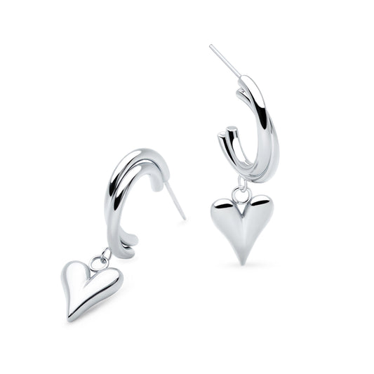 Love Charm Hoops (Platinum)