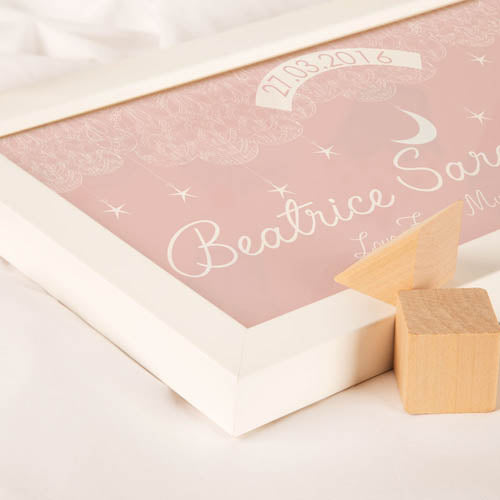 Baby Girl Starry Night Personalised Frame